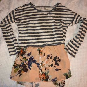 Anthropology Mixed Pattern Top